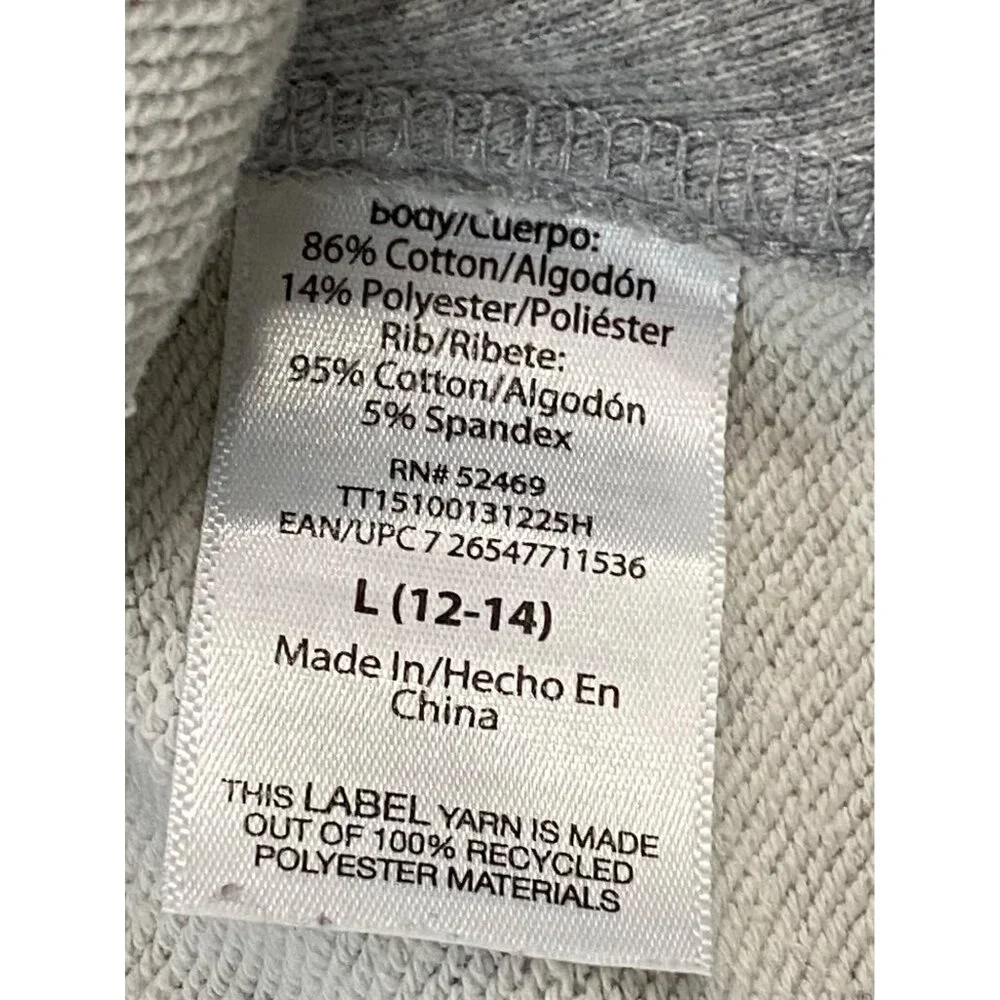 Time and Tru Womens Gray Split Neck Pullover Sweatshirt Top Size L 12-14 - Picture 9 of 11